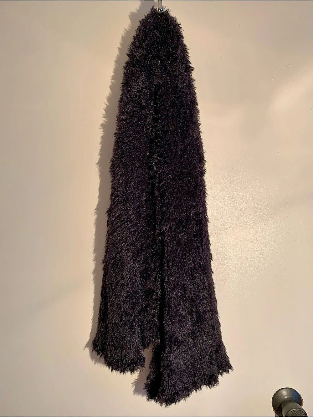 Women's Black Soft and light tube Faux Fur Scarf